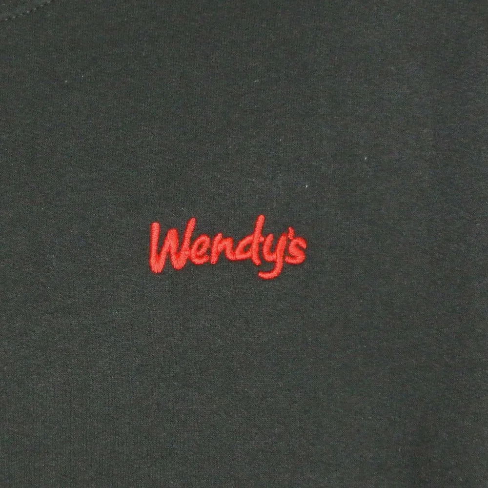 WENDY'S Hamburgers Black Sweatshirt Employee Uniform Shirt Size S Small - Picture 6 of 10